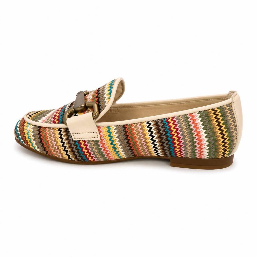Gabor Multicolor Zigzag Pattern Loafers with Cream Trim Size 8 - Picture 2 of 3